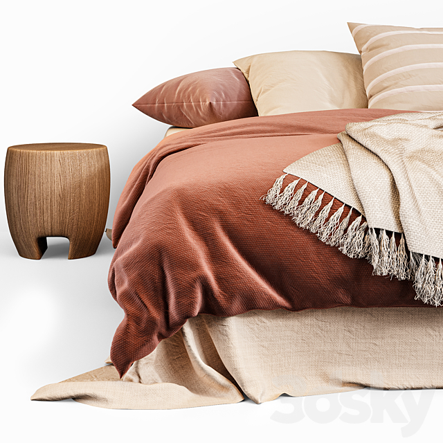 modern bed minimal Russia _crimson color 3DSMax File - thumbnail 3