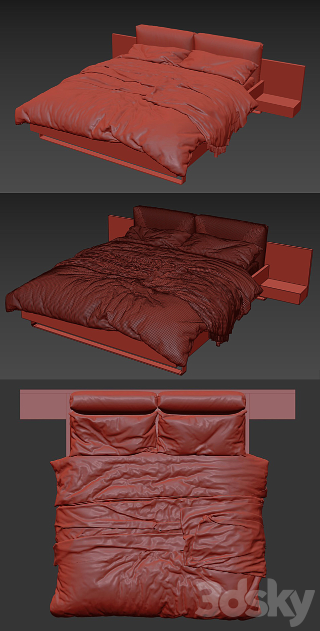 Moeller lou bed 3DS Max Model - thumbnail 3