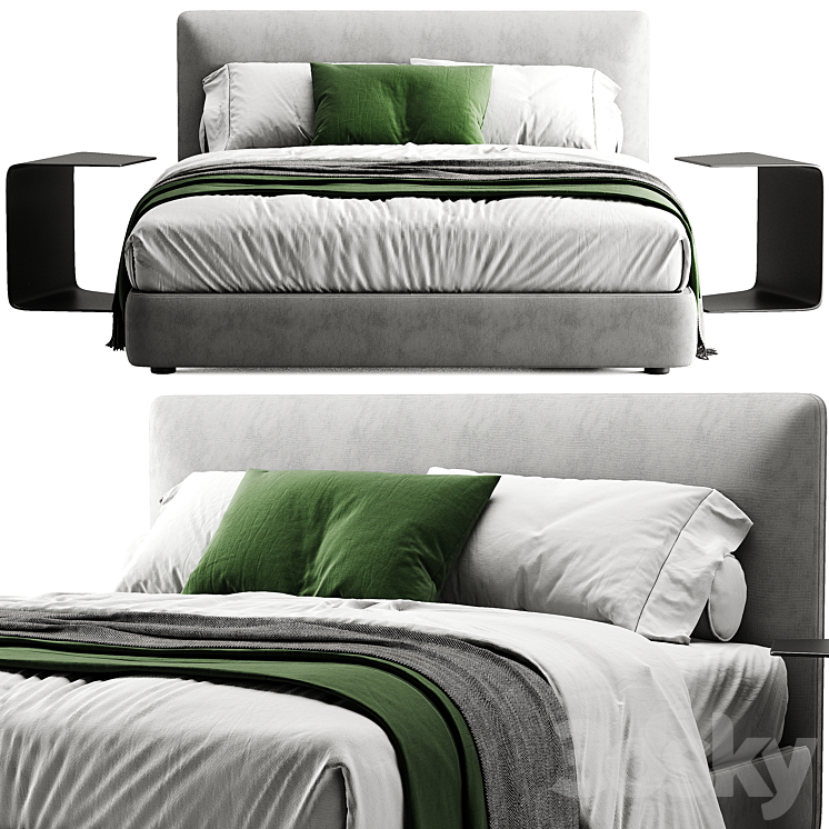 Molteni C Ribbon Bed 3DS Max Model - thumbnail 1