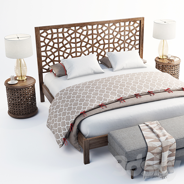 Morocco Bed 3DS Max Model - thumbnail 2