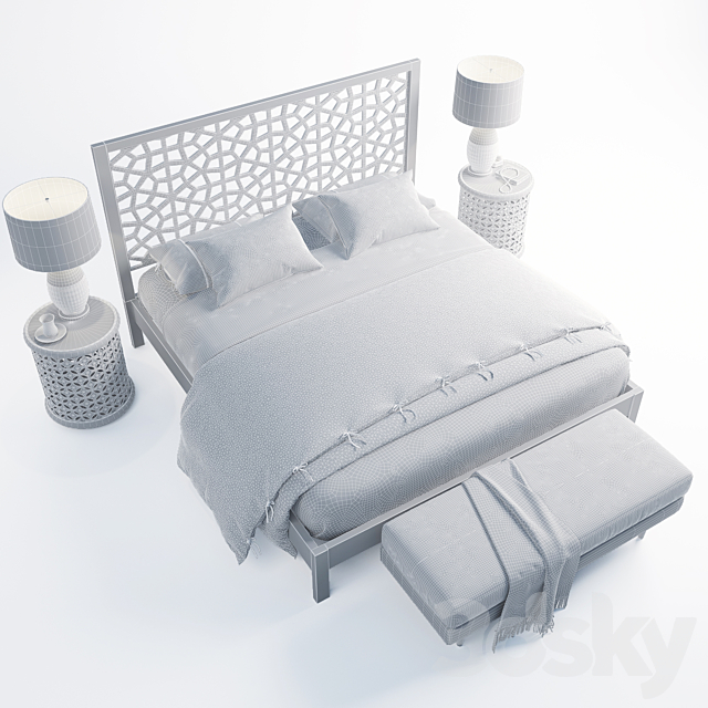 Morocco Bed 3DS Max Model - thumbnail 3