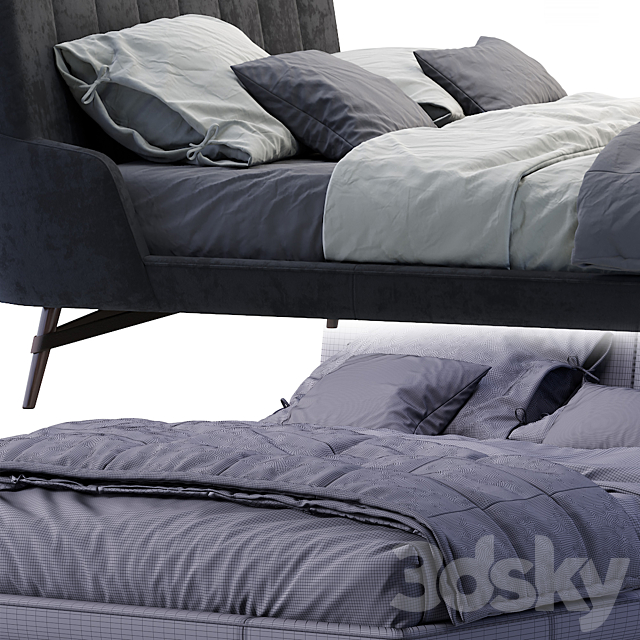 Natuzzi bed SVEVO 3DS Max Model - thumbnail 3