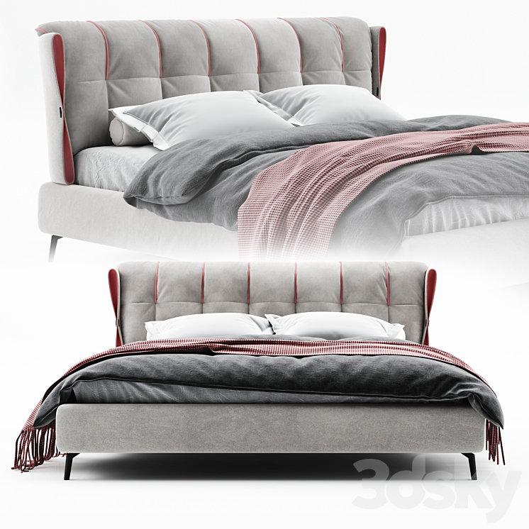 Natuzzi bed1 3DS Max Model - thumbnail 2