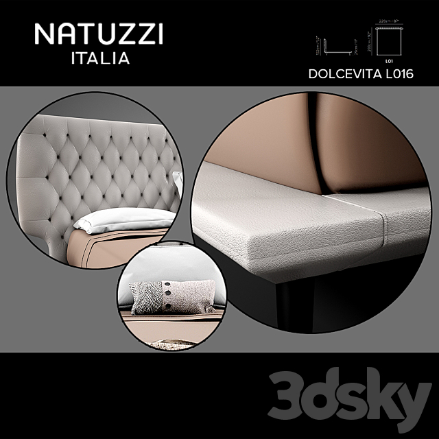 NATUZZI Dolcevita Bed L01 3DSMax File - thumbnail 3