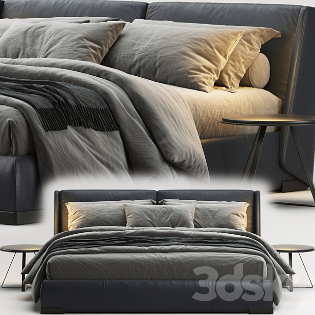 Natuzzi Fenice Bed 3DS Max Model - thumbnail 2