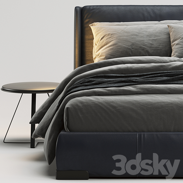 Natuzzi Fenice Bed 3DS Max Model - thumbnail 3