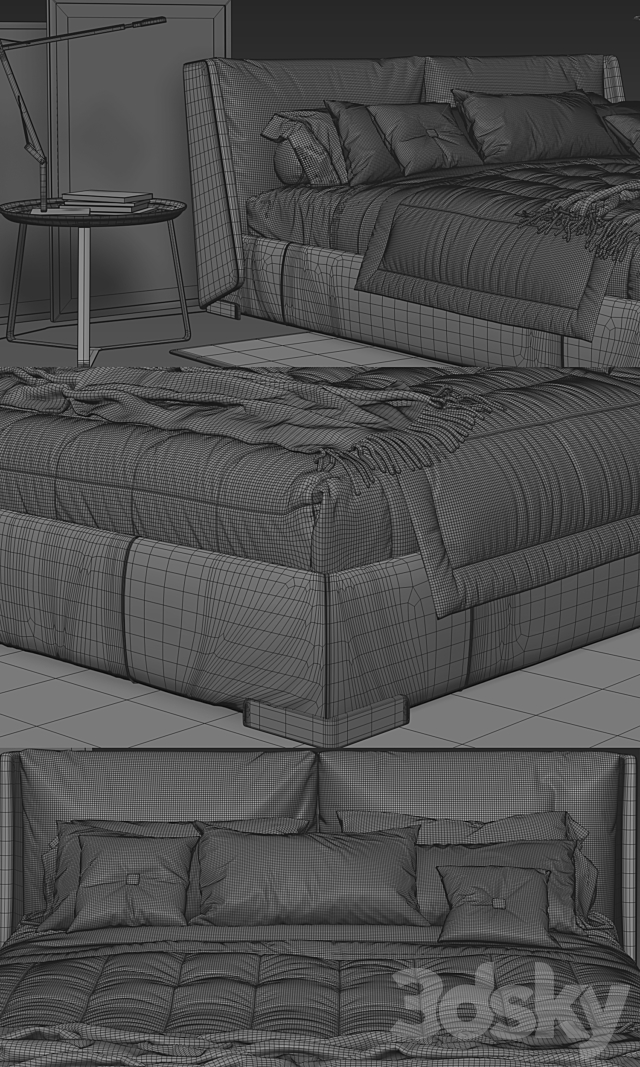 NATUZZI Fenice Bed 3DSMax File - thumbnail 3