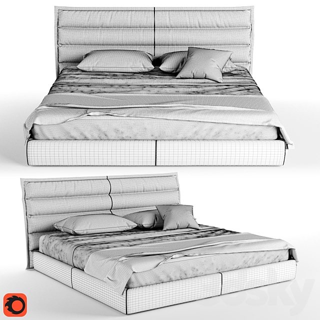 NATUZZI Onda Bed 3DSMax File - thumbnail 3