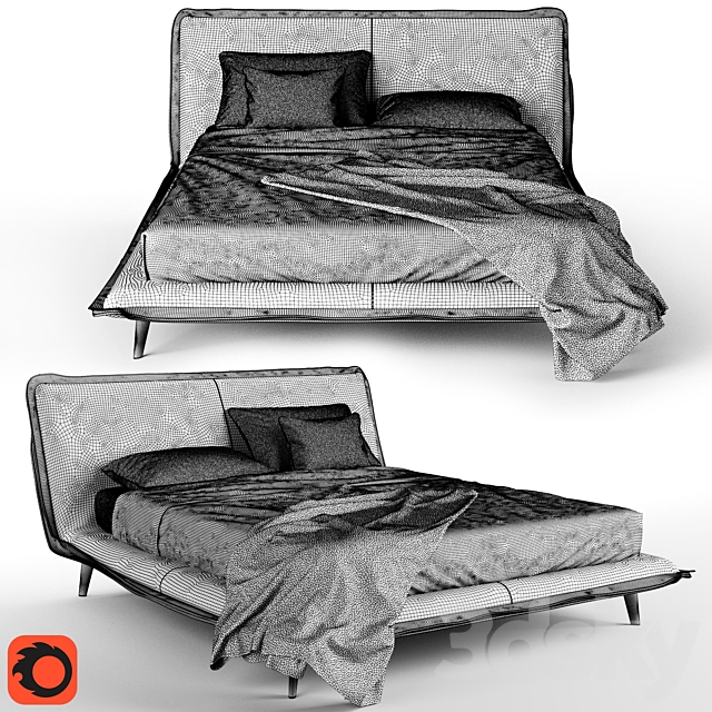 Natuzzi Piuma Bed 3DSMax File - thumbnail 3