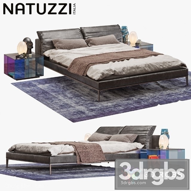 Natuzzi Vela Bed Set 3dsmax Download - thumbnail 1