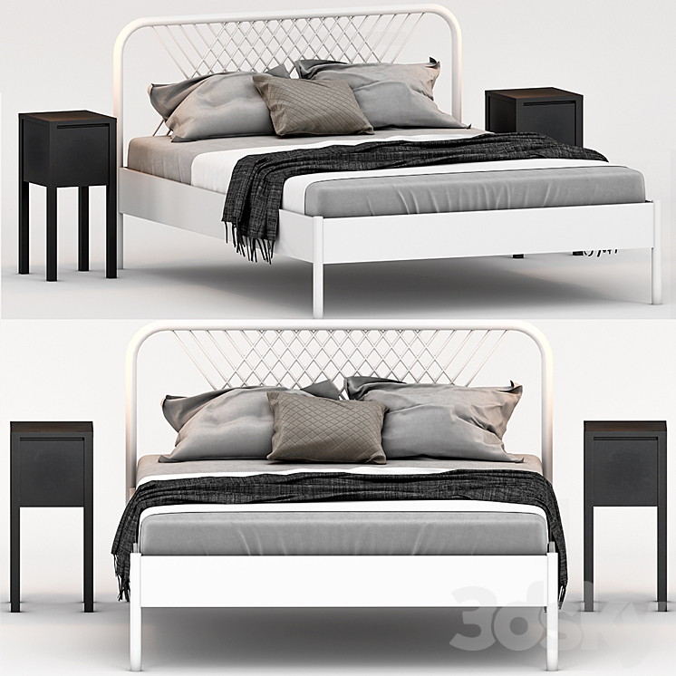 Nesttun IKEA Bed 3DS Max Model - thumbnail 3