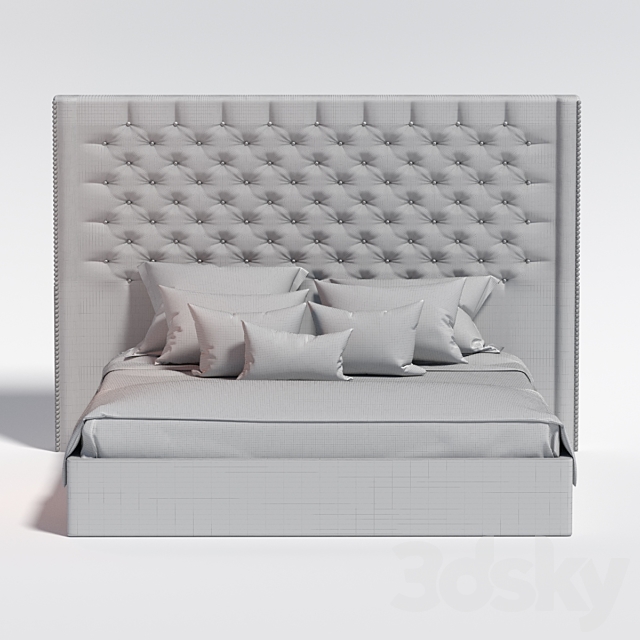 Nina wingback bed 3DSMax File - thumbnail 5