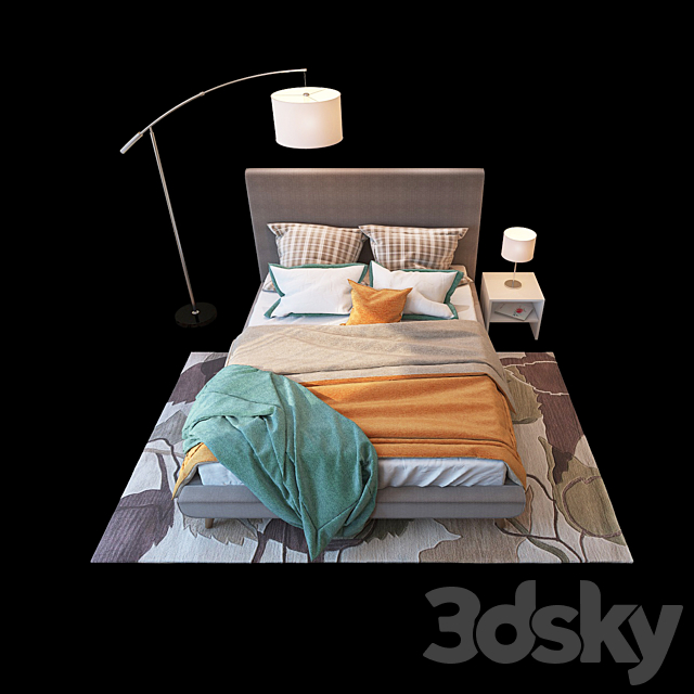 Nixon Upholstered Panel Bed by TOV 3DSMax File - thumbnail 2