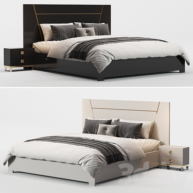 Noir Bed by Alfy 3DS Max Model - thumbnail 2