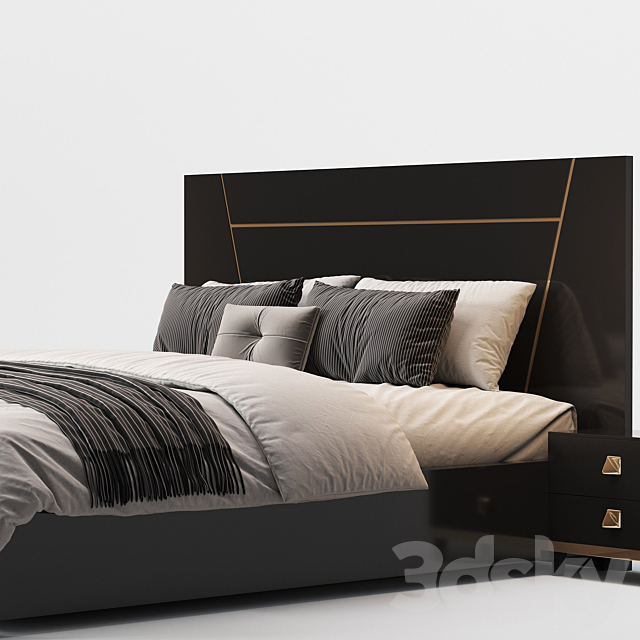 Noir Bed by Alfy 3DS Max Model - thumbnail 5