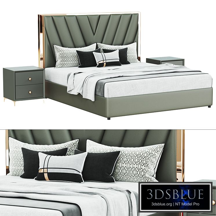 Nordic High end wedding bed design 3DS Max - thumbnail 3