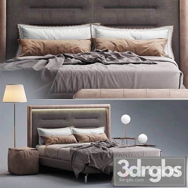 Novaluna Queen Bed 3dsmax Download - thumbnail 1