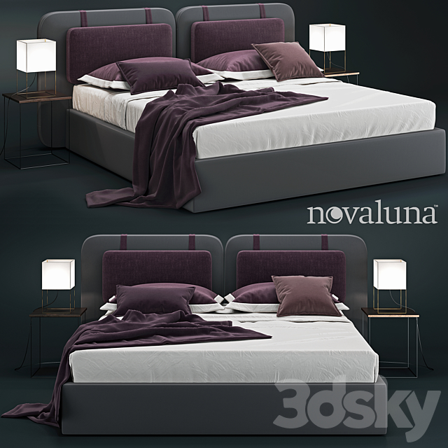 Novaluna SOUND Double bed 3DSMax File - thumbnail 1