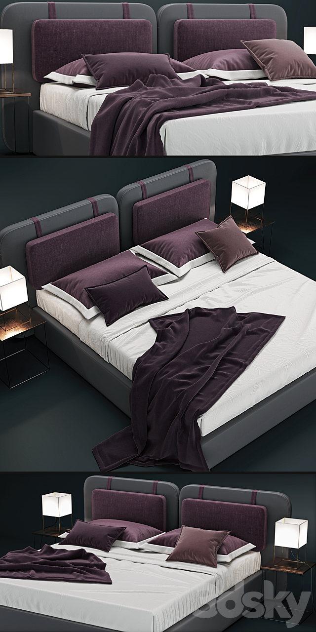 Novaluna SOUND Double bed 3DSMax File - thumbnail 2