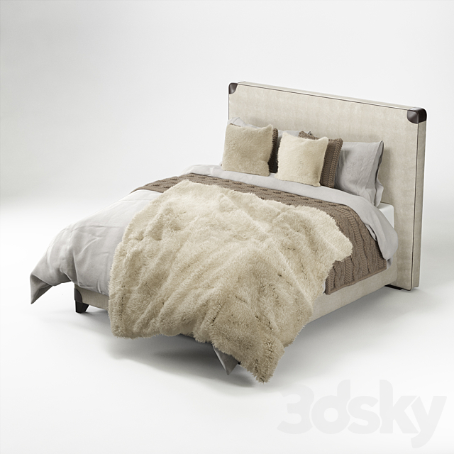 (ON perezalivke) Bed Treca Interiors and linens UGG 3DSMax File - thumbnail 1