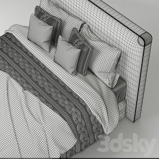 (ON perezalivke) Bed Treca Interiors and linens UGG 3DSMax File - thumbnail 3