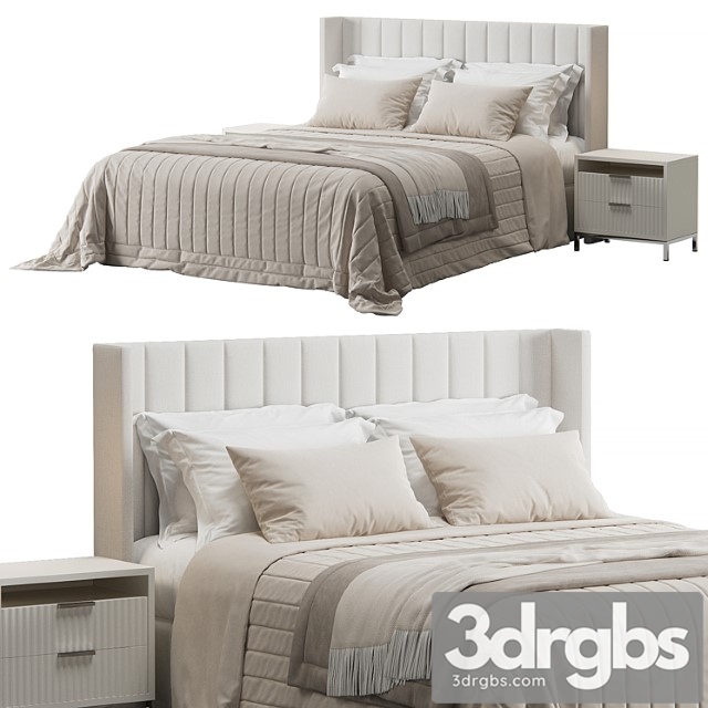 Oulton striped headboard wingback bed by ambassador beds - thumbnail 1