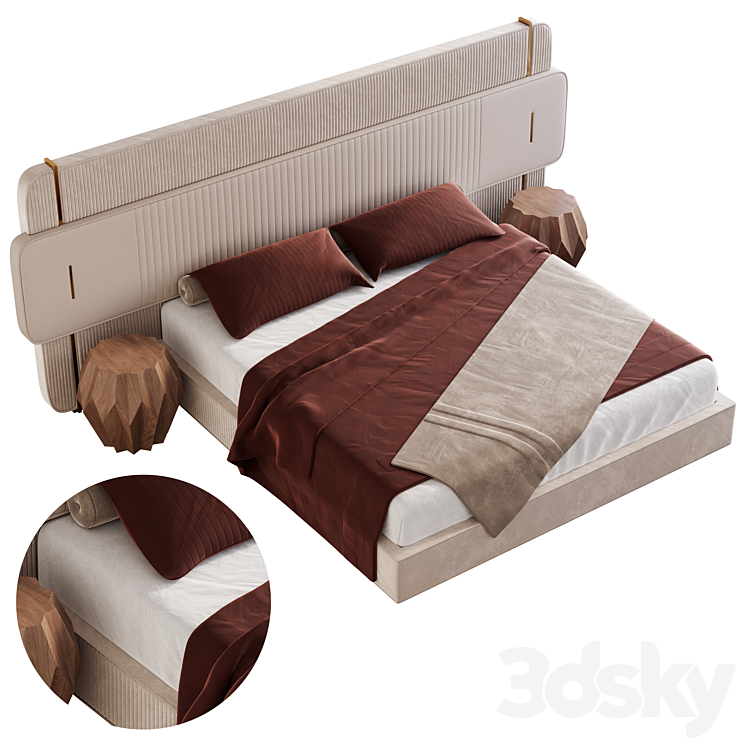 PAPILLON XL CARPANESE HOME BED 3DS Max Model - thumbnail 2