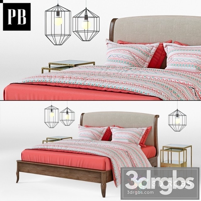 PB Vintage Bed 3dsmax Download - thumbnail 1