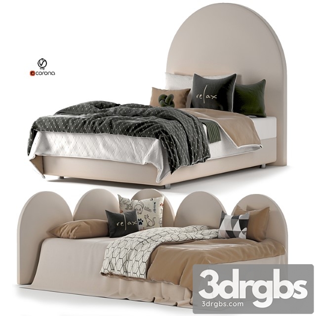 Peonihome Day and Rest Bed Set 32 3dsmax Download - thumbnail 1