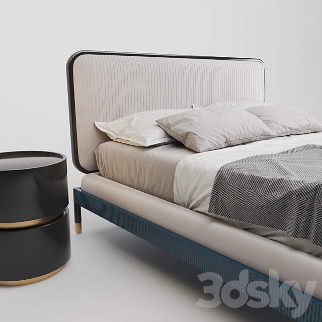 Pianca Amante Plisse Bed 3DS Max Model - thumbnail 2