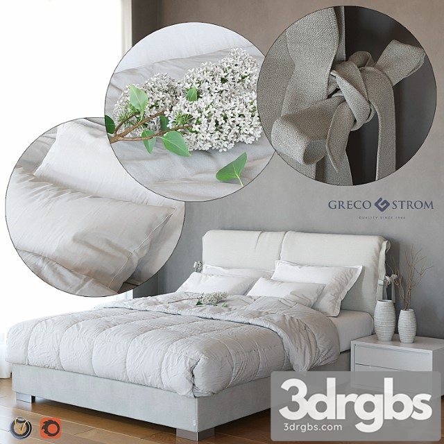 Pillow bed by greco strom 2 3dsmax Download - thumbnail 1