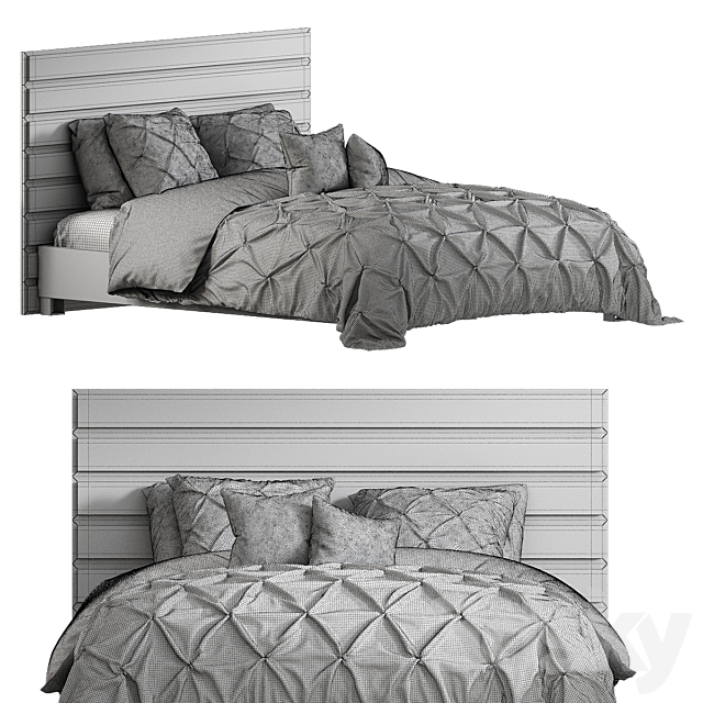 PINTUCK BED 3DS Max Model - thumbnail 2