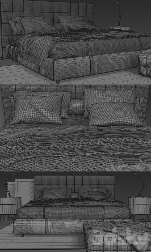 Poliform Arca Bed 3DSMax File - thumbnail 3