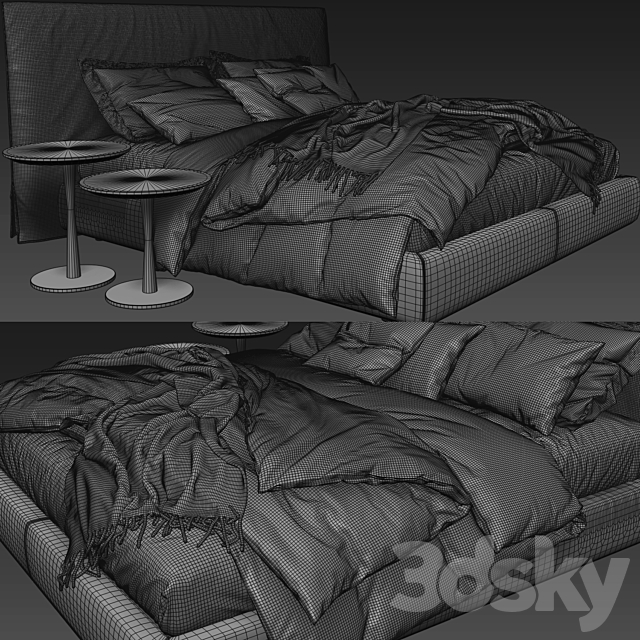 Poliform Bruce Bed 3DS Max Model - thumbnail 3