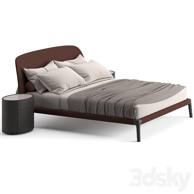 Poliform Curve Bed 3DS Max Model - thumbnail 2