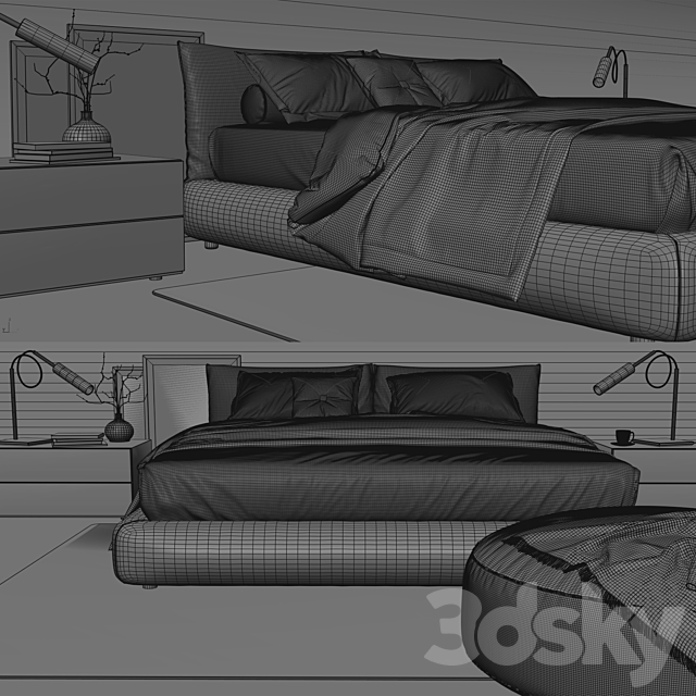 Poliform Dream Bed 2 3DSMax File - thumbnail 3