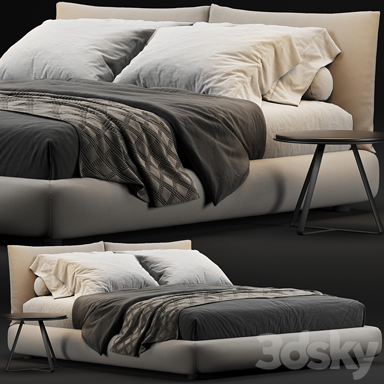 Poliform Dream Bed 3DS Max Model - thumbnail 1