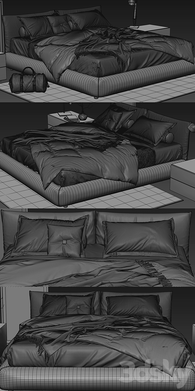 Poliform Dream Bed 3DSMax File - thumbnail 3