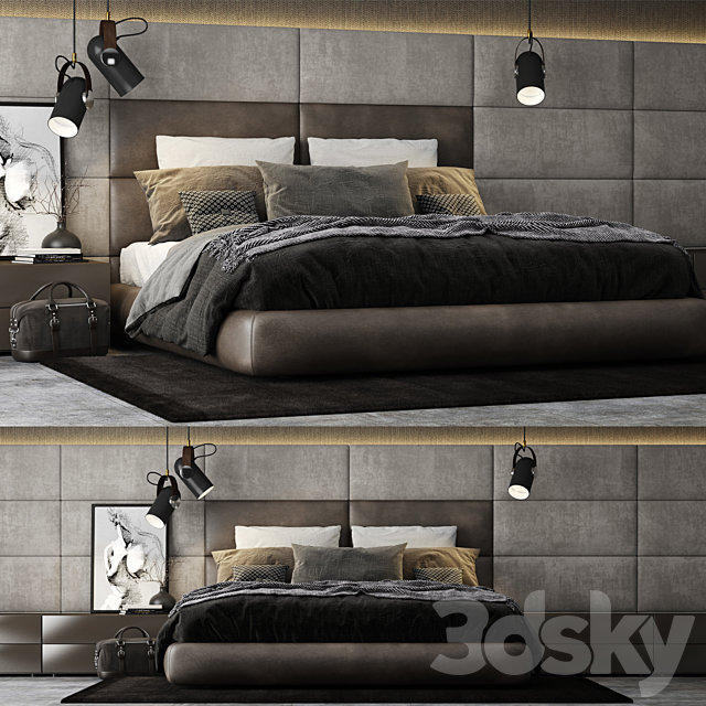 Poliform Dream Bed Headboard 3DSMax File - thumbnail 1