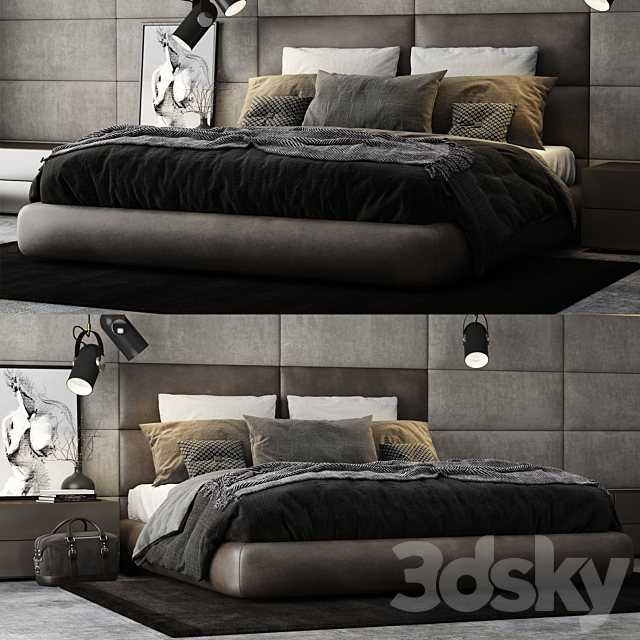 Poliform Dream Bed Headboard 3DSMax File - thumbnail 2