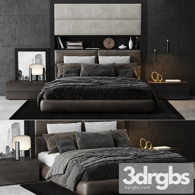 Poliform dream bed headboard b 2 3dsmax Download - thumbnail 1