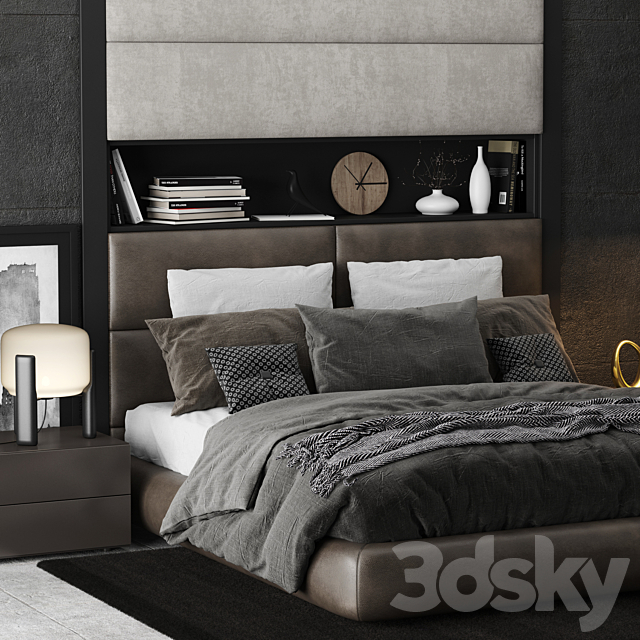 Poliform Dream Bed Headboard B 3DS Max Model - thumbnail 2