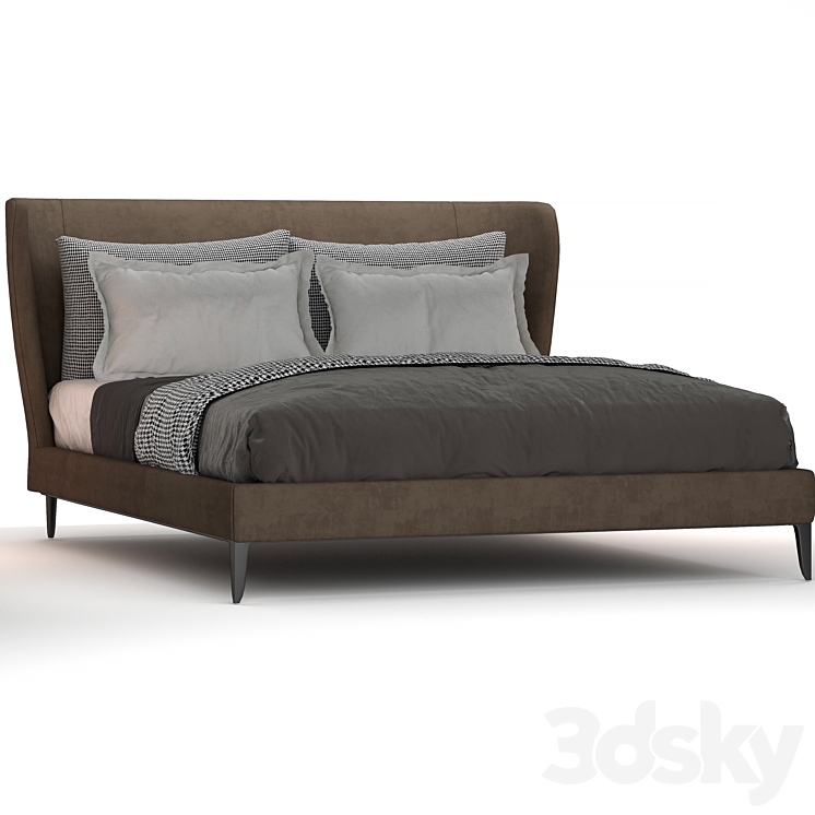 Poliform Gentleman Bed 3DS Max Model - thumbnail 1