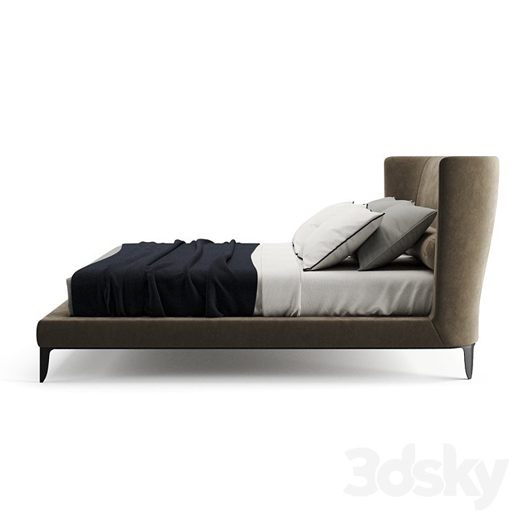 Poliform Gentleman Bed 3DS Max Model - thumbnail 2