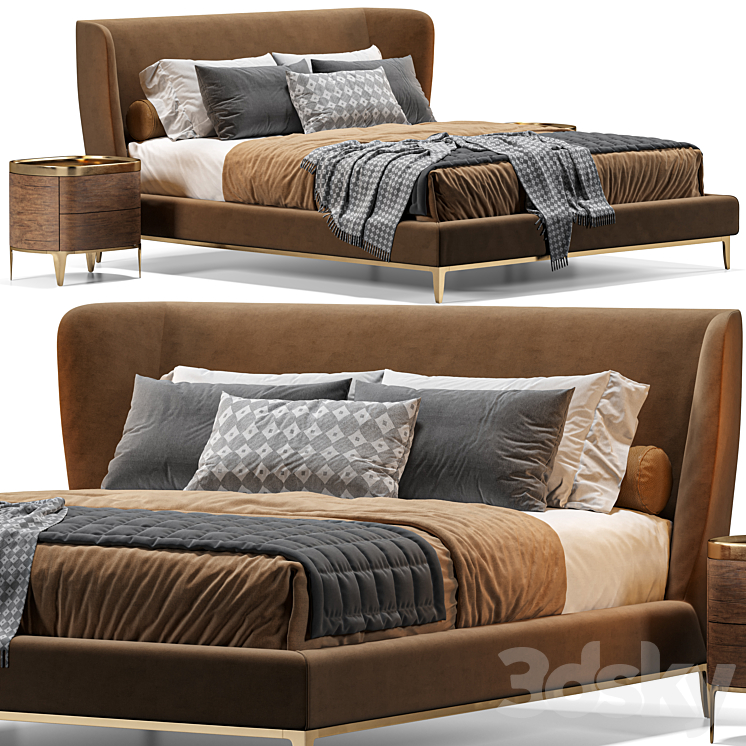 Poliform Gentleman Bed 3DS Max - thumbnail 1