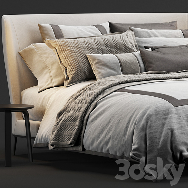 Poliform Gentleman Bed 3DSMax File - thumbnail 2