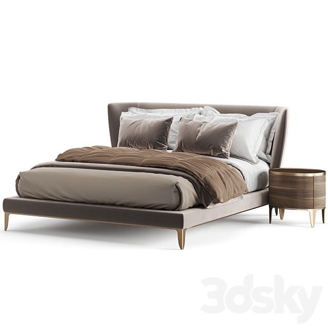 Poliform Gentleman Bed 3DSMax File - thumbnail 4