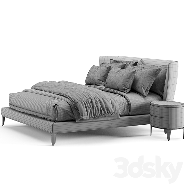 Poliform Gentleman Bed 3DSMax File - thumbnail 7