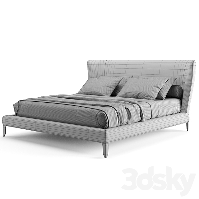 Poliform Gentleman Bed 3DSMax File - thumbnail 4