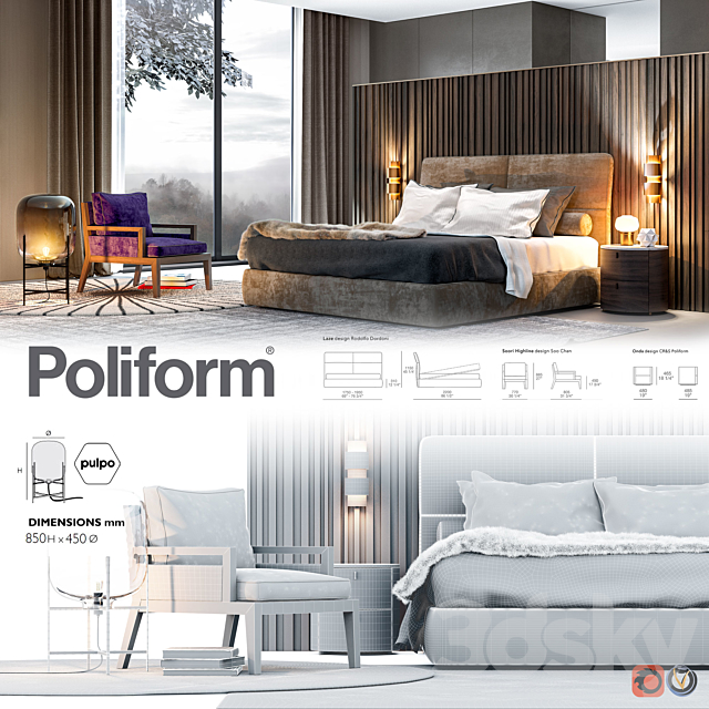 Poliform interior07 3DS Max Model - thumbnail 2